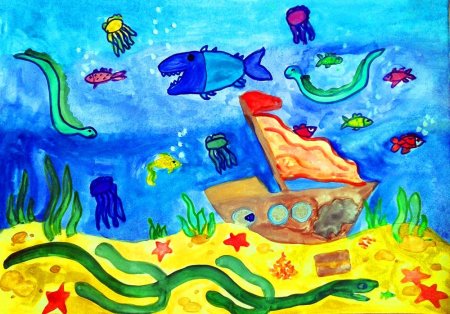 Рисование подводное царство