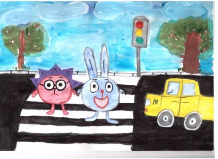 Рисунки по ПДД Смешарики