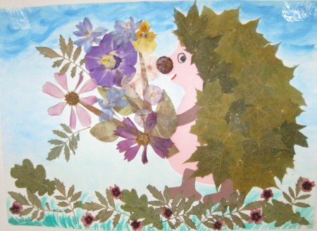 Композиция из листьев