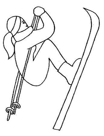 Лыжи раскраска