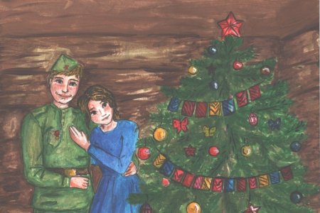 Новогодний рисунок на военную тему