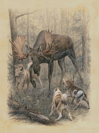 Лоси у художников- анималистов