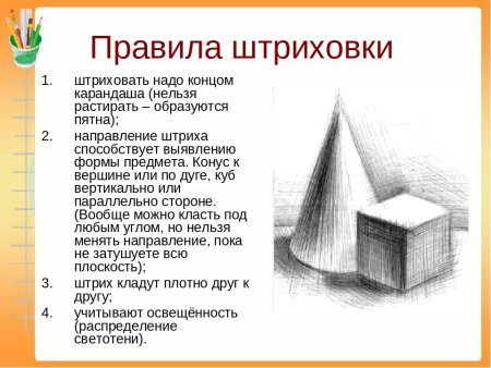 Штриховка геометрических предметов