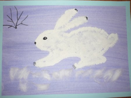 Рисование зайчика в средней группе