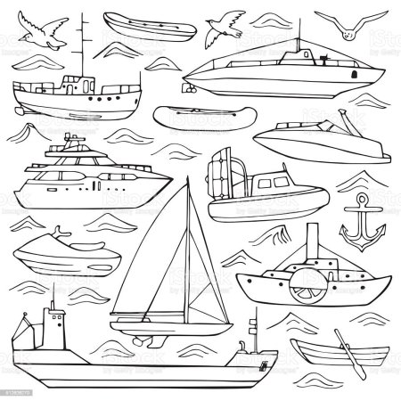 Разукрашка морской транспорт