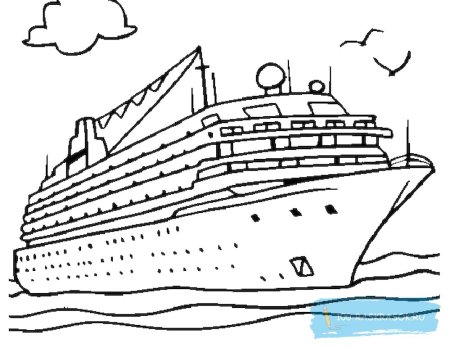 Корабль раскраска для детей