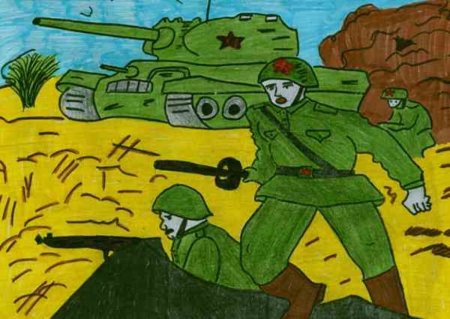 Рисунки на военную тему легкие