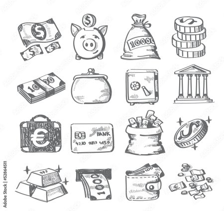 Рисунок денег для срисовки