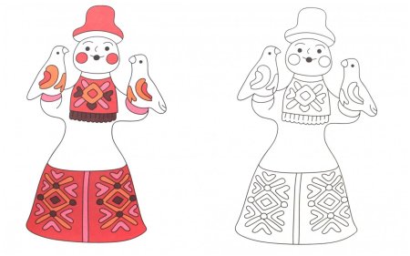 Олешек Дымковская игрушка раскраска