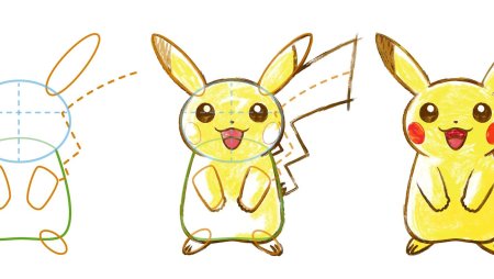 Как рисовать покемона Пикачу