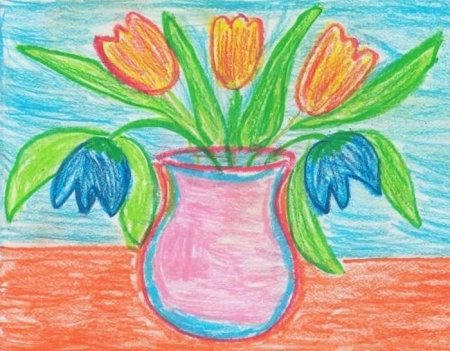 Рисование цветы для мамы