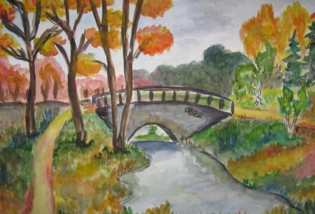 Уж небо осенью дышало рисунок к стихотворению