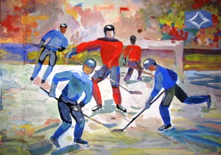 Станковая композиция на тему спорт в живописи