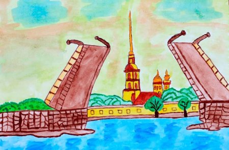 Детские рисунки на тему Санкт-Петербург