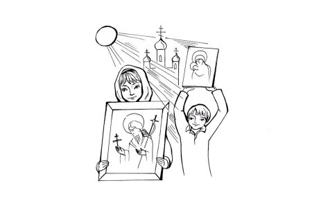 Раскраска ребенок молится для детей