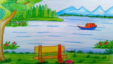 Речка рисунок