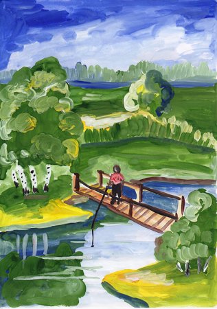 Река рисунок