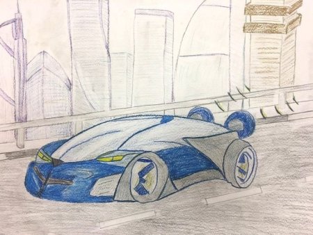 Автомобиль будущего карандашом