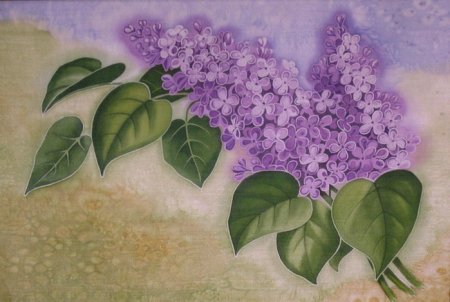 Сирень красками для детей