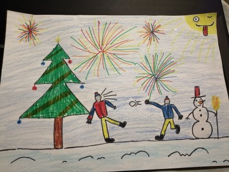 Рисование зимние каникулы