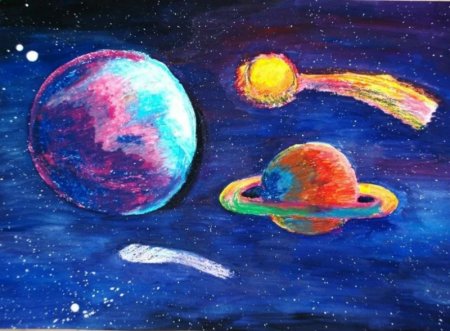 Космический пейзаж рисунок