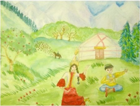 Рисунок Наурыз для детей