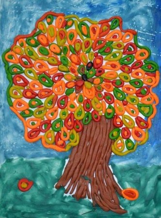 Рисование пластилином на картоне