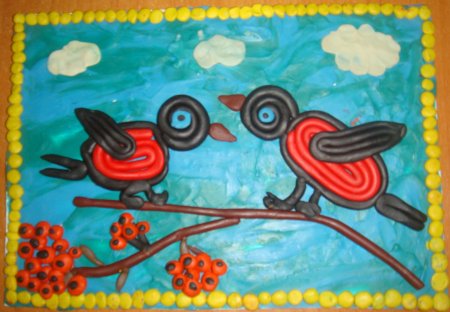 Аппликация из пластилиновых жгутиков