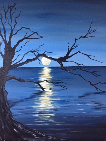 Закат гуашью