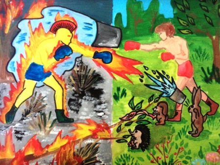 Пожар рисунок