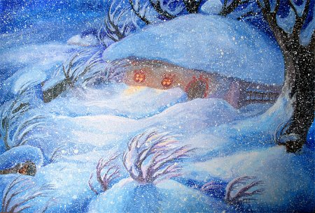 Рисование снегопад