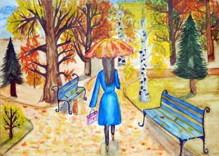 Рисование городского парка