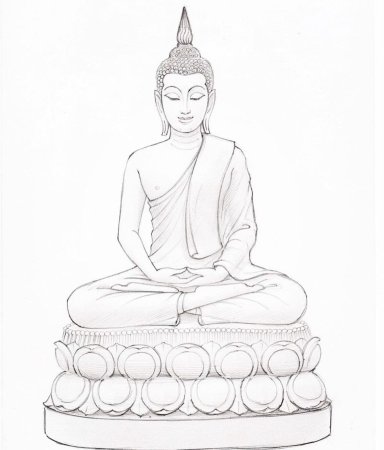 Будда со сложенными руками рисунок