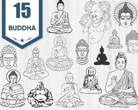 Будда на аву в мультяшном стиле