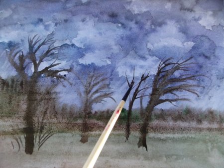 Рисование ветреный день