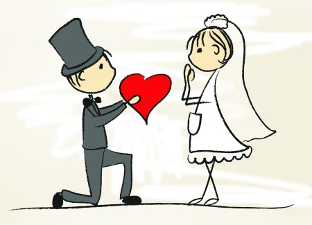 Рисунки жениха и невесты для срисовки