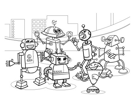 Робот помощник раскраска