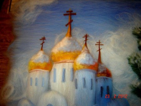 Шерстяная акварель храмы