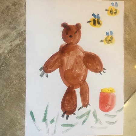 Рисование медведь и пчелы старшая группа