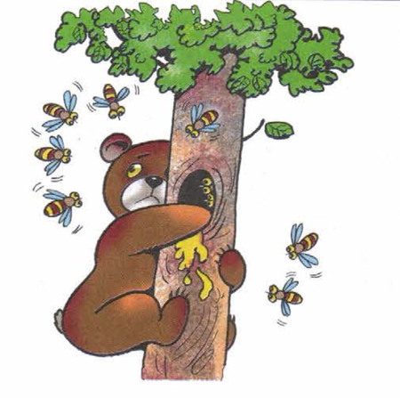 Медведь лезет за медом