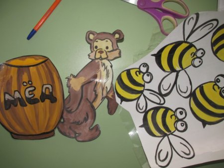 Рисование медведь и пчелы