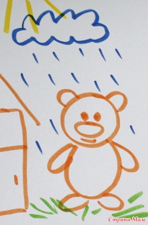 Рисование медведь и пчелы
