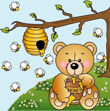 Медвежонок и пчелы