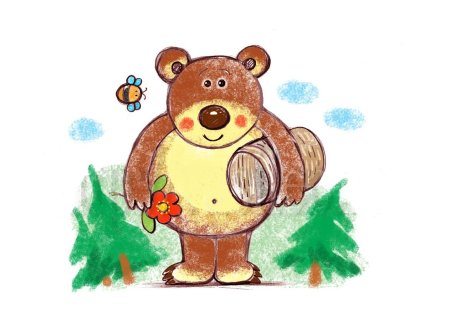 Рисунок медведь и пчелы