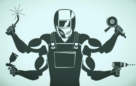 Векторный силуэт сварщика