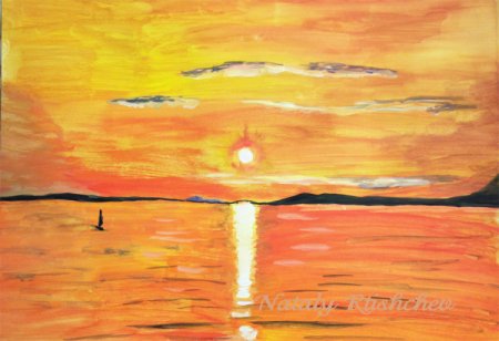 Тематическое рисование закат солнца