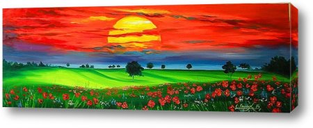 Закат в поле рисунки детей