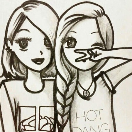 Рисунки для срисовки подруги