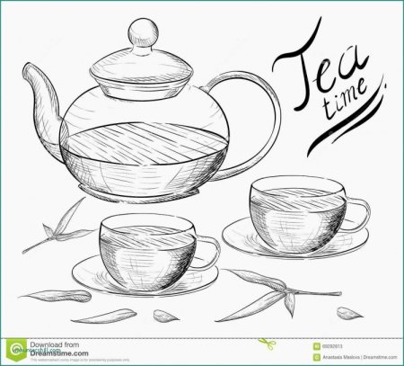 Чайный сервиз карандашом
