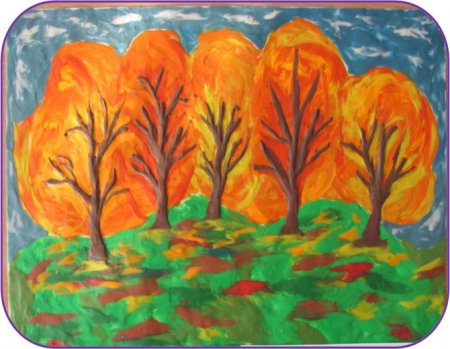 Рисунок осени детский карандашом
